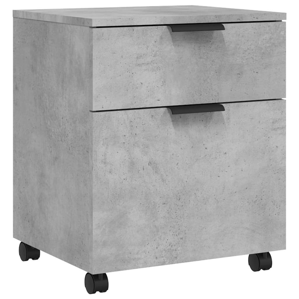 Mobilt Arkivskap Med Hjul Betonggrå 45X38X54 Cm Konstruert Tre