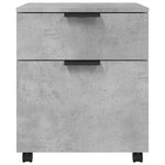 Mobilt Arkivskap Med Hjul Betonggrå 45X38X54 Cm Konstruert Tre
