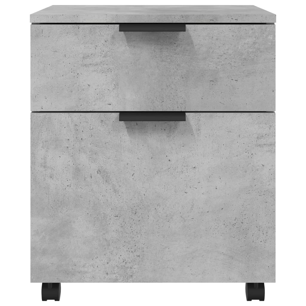 Mobilt Arkivskap Med Hjul Betonggrå 45X38X54 Cm Konstruert Tre