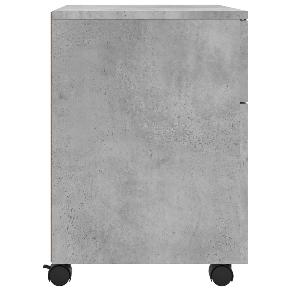 Mobilt Arkivskap Med Hjul Betonggrå 45X38X54 Cm Konstruert Tre