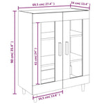 Skjenk Hvit 69,5X34X90 Cm Konstruert Tre
