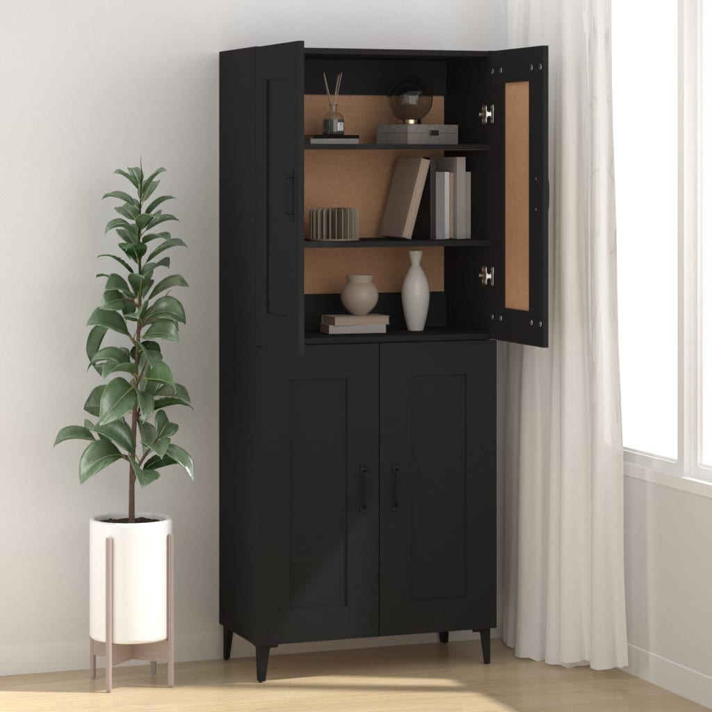 Skjenk Svart 69,5X34X90 Cm Konstruert Tre