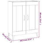 Skjenk Svart 69,5X34X90 Cm Konstruert Tre