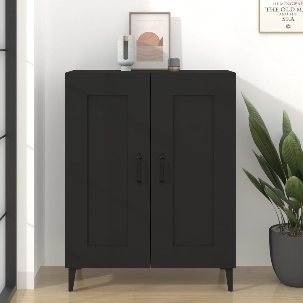 Skjenk Svart 69,5X34X90 Cm Konstruert Tre