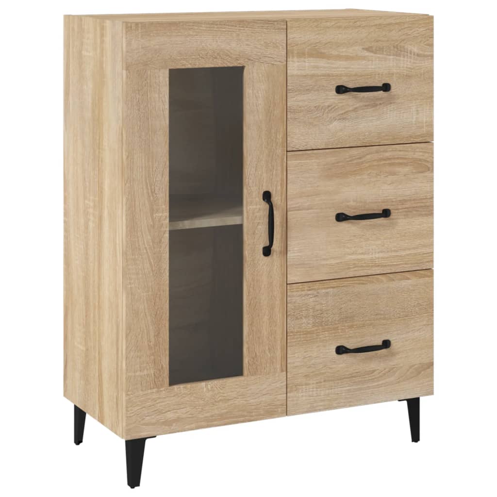 Skjenk Sonoma Eik 69,5X34X90 Cm Konstruert Tre