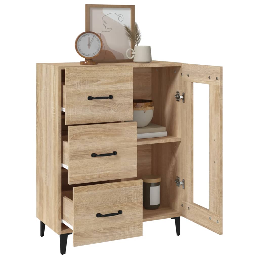 Skjenk Sonoma Eik 69,5X34X90 Cm Konstruert Tre
