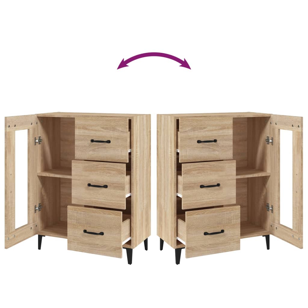 Skjenk Sonoma Eik 69,5X34X90 Cm Konstruert Tre