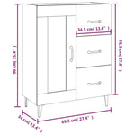 Skjenk Sonoma Eik 69,5X34X90 Cm Konstruert Tre