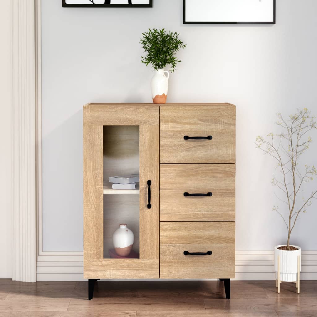 Skjenk Sonoma Eik 69,5X34X90 Cm Konstruert Tre