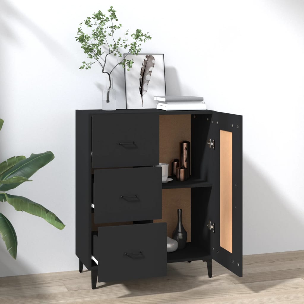 Skjenk Svart 69,5X34X90 Cm Konstruert Tre