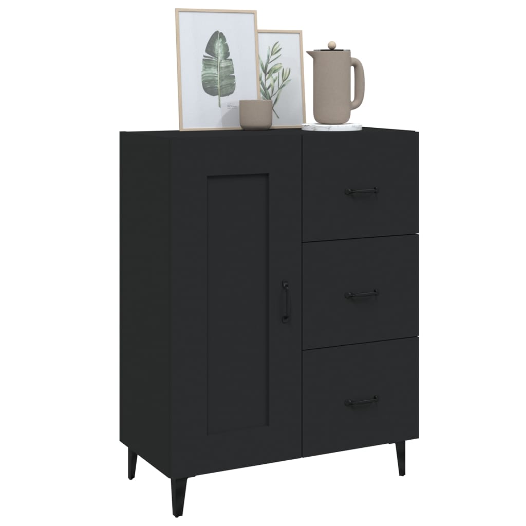 Skjenk Svart 69,5X34X90 Cm Konstruert Tre