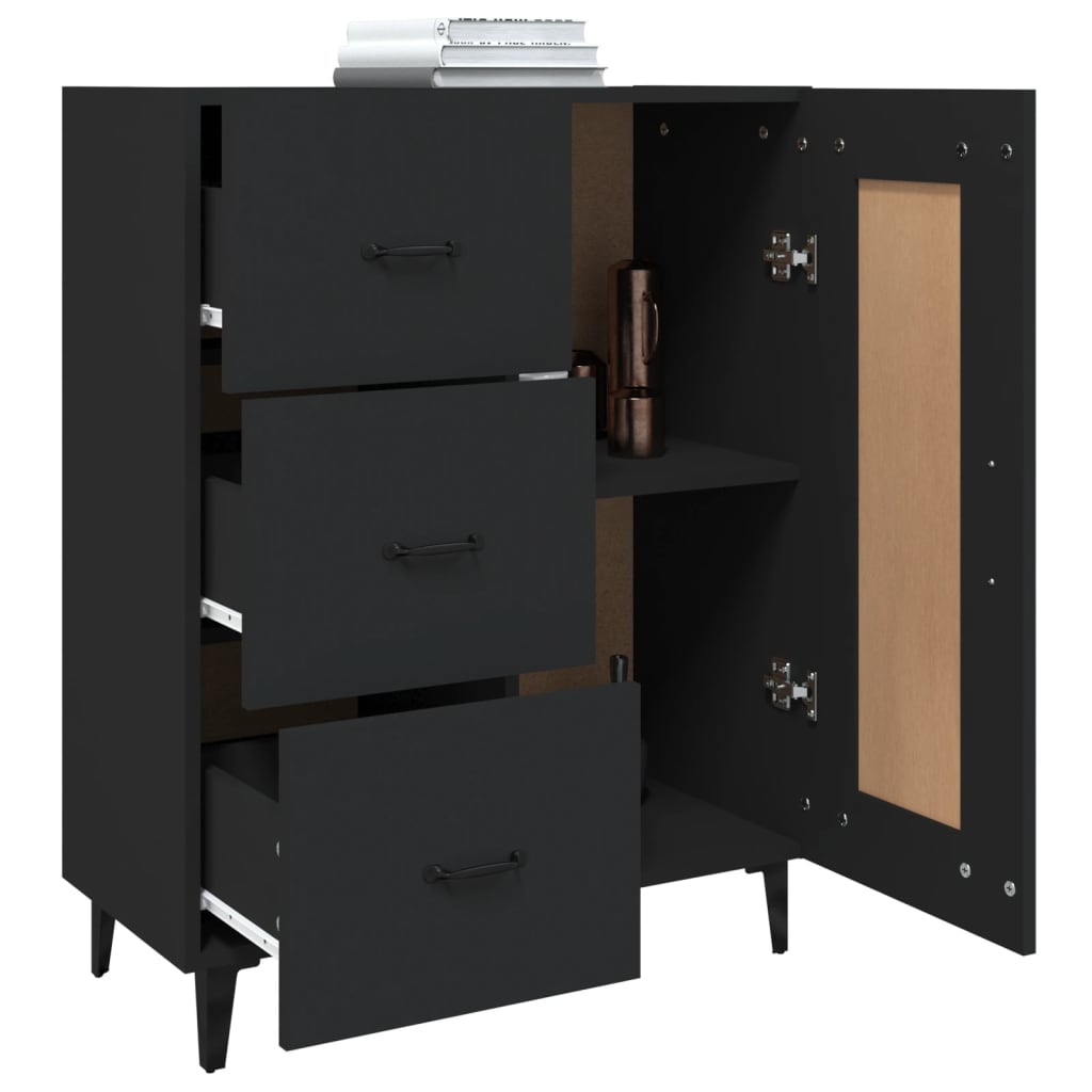 Skjenk Svart 69,5X34X90 Cm Konstruert Tre