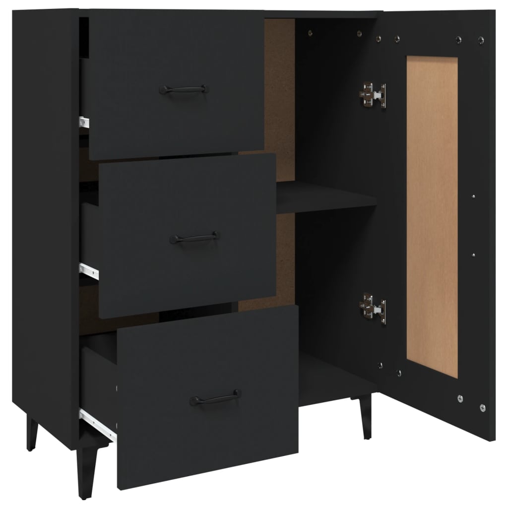 Skjenk Svart 69,5X34X90 Cm Konstruert Tre