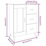 Skjenk Svart 69,5X34X90 Cm Konstruert Tre