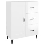 Skjenk Høyglans Hvit 69,5X34X90 Cm Konstruert Tre