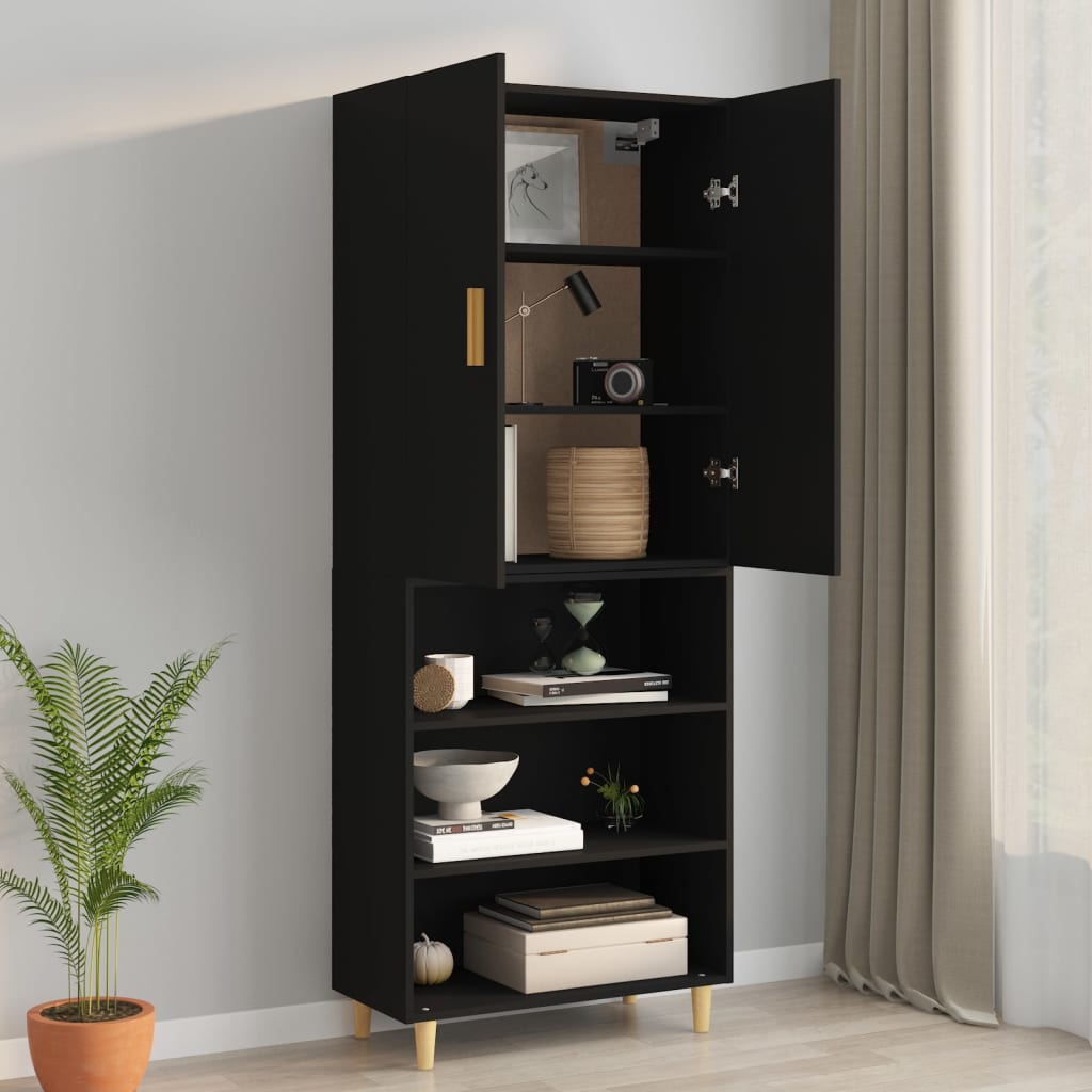 Hengende Veggskap Svart 69,5X34X90 Cm