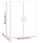 Hengende Veggskap Sonoma Eik 69,5X34X90 Cm