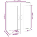 Hengende Veggskap Svart 69,5X32,5X90 Cm