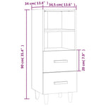 Skjenk Sonoma Eik 34,5X34X90 Cm Konstruert Tre
