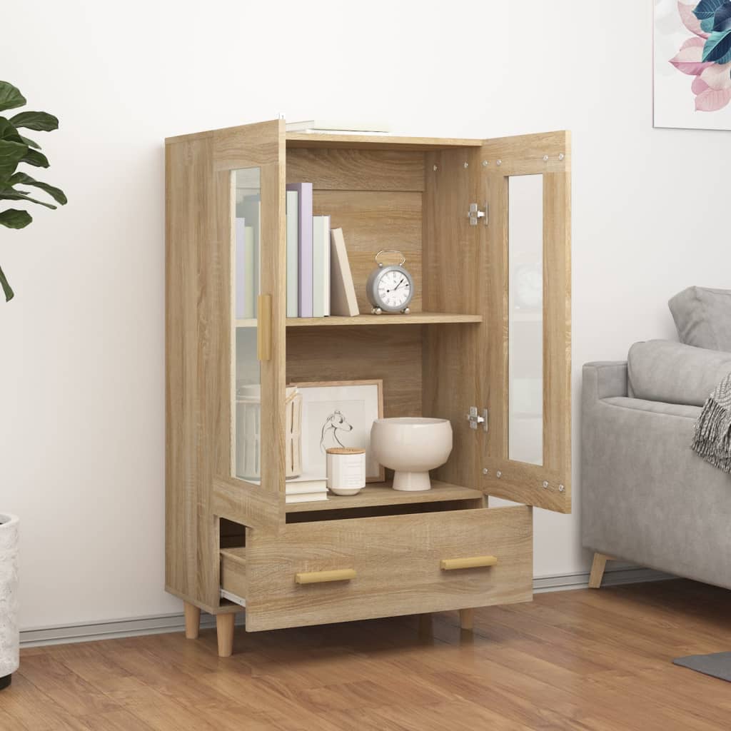 Highboard Sonoma Eik 70X31X115 Cm Konstruert Tre