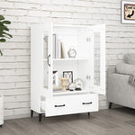 Highboard Hvit 70X31X115 Cm Konstruert Tre