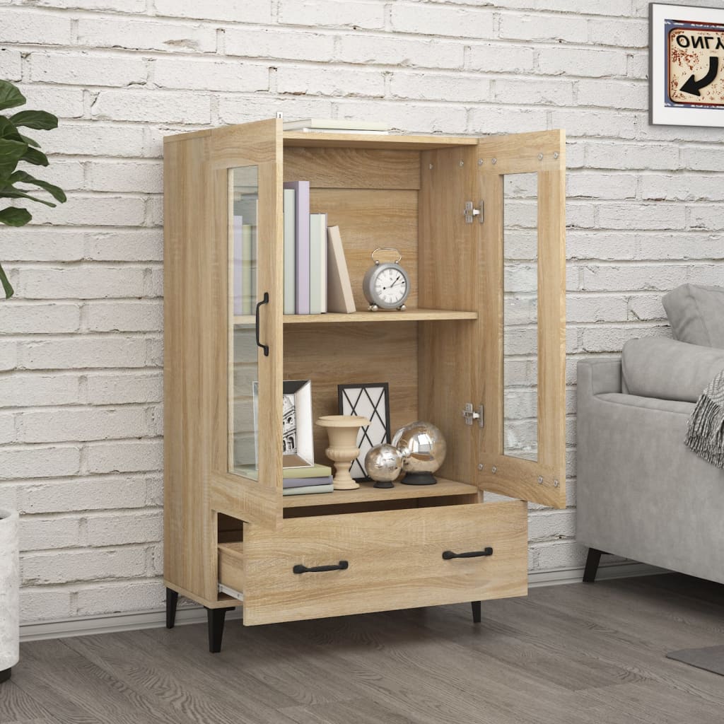 Highboard Sonoma Eik 70X31X115 Cm Konstruert Tre