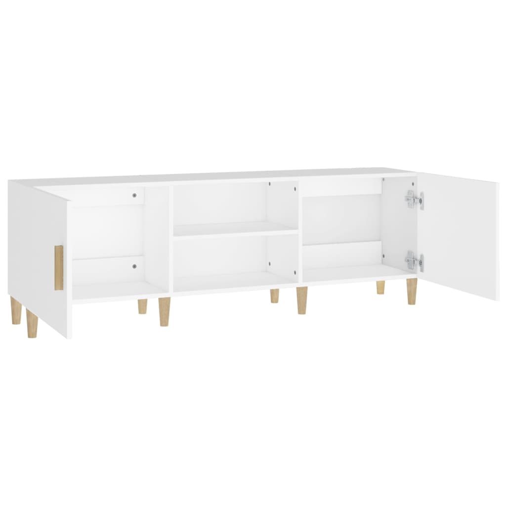 Tv-Benk Hvit 150X30X50 Cm Konstruert Tre
