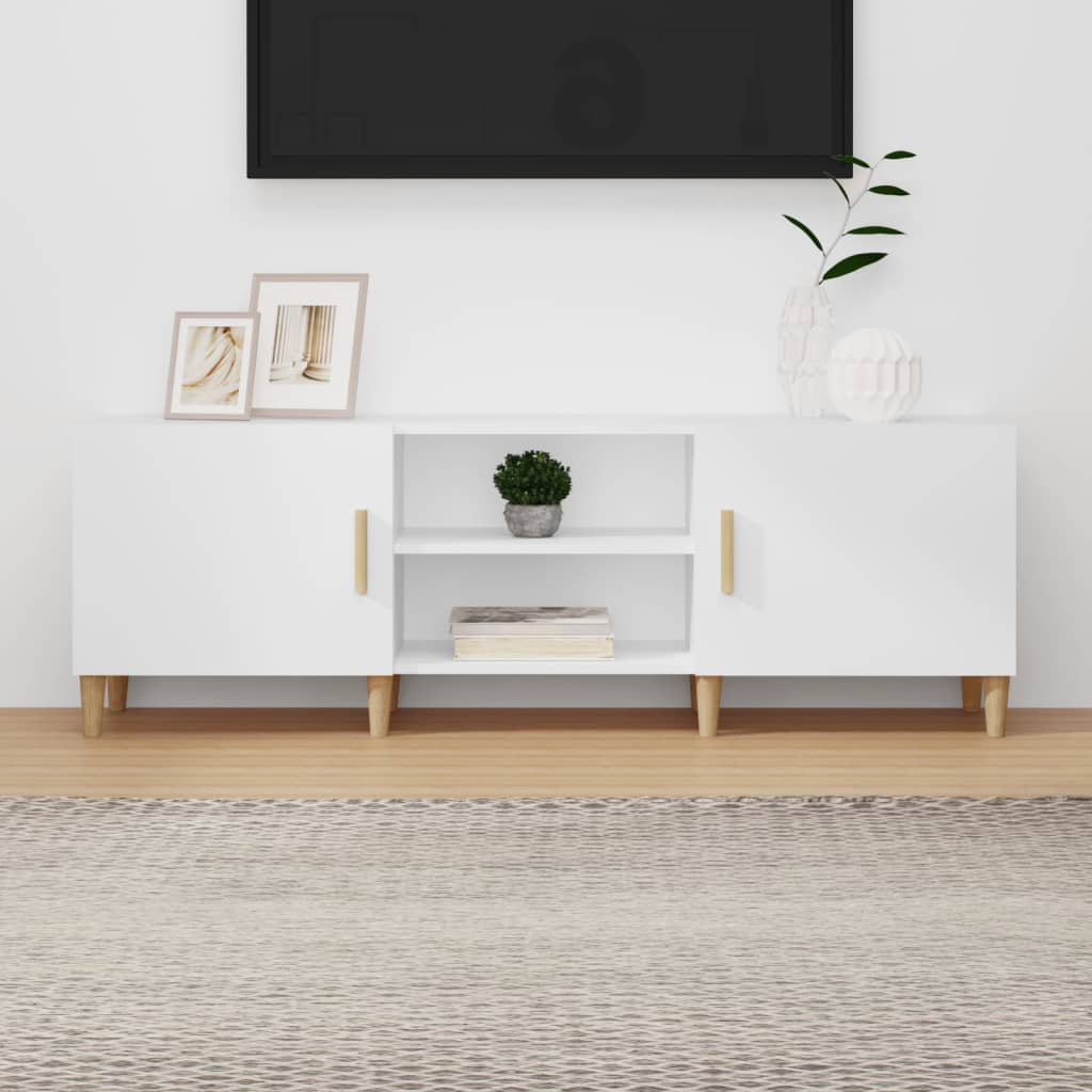 Tv-Benk Hvit 150X30X50 Cm Konstruert Tre