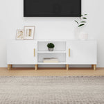 Tv-Benk Hvit 150X30X50 Cm Konstruert Tre