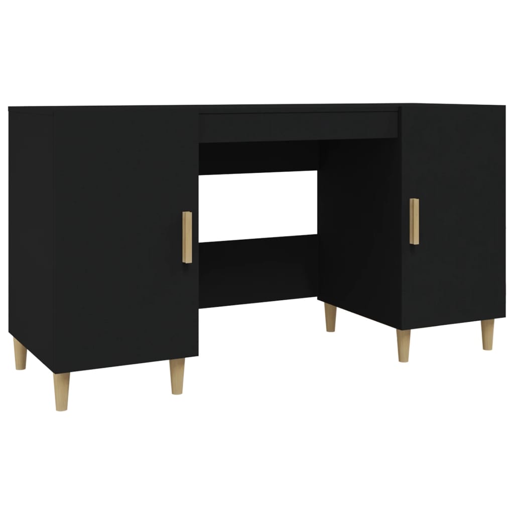 Skrivebord Svart 140X50X75 Cm Konstruert Tre