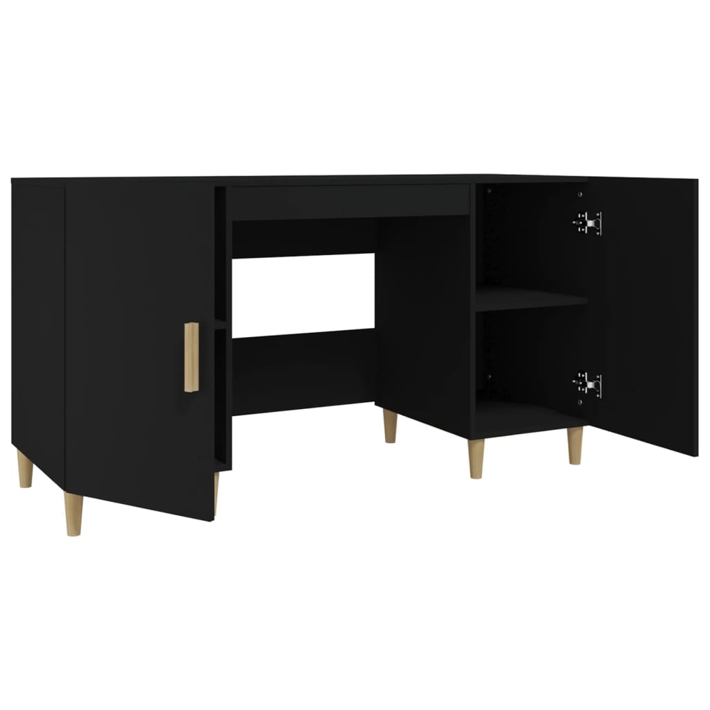Skrivebord Svart 140X50X75 Cm Konstruert Tre
