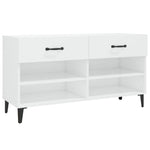 Skoskap Høyglans Hvit 102X35X55 Cm Konstruert Tre