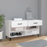 Skoskap Høyglans Hvit 102X35X55 Cm Konstruert Tre