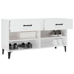 Skoskap Høyglans Hvit 102X35X55 Cm Konstruert Tre