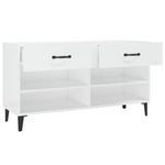 Skoskap Høyglans Hvit 102X35X55 Cm Konstruert Tre
