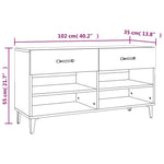 Skoskap Høyglans Hvit 102X35X55 Cm Konstruert Tre