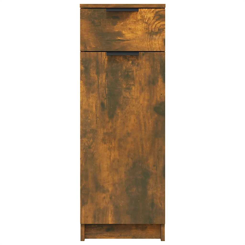 Baderomsskap Røkt Eik 32X34X90 Cm Konstruert Tre