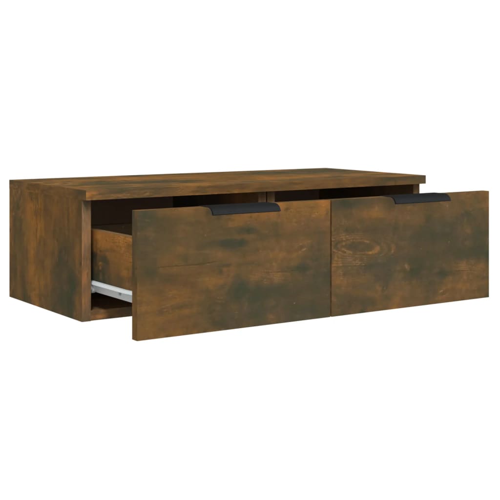 Veggskap Røkt Eik 68X30X20 Cm Konstruert Tre