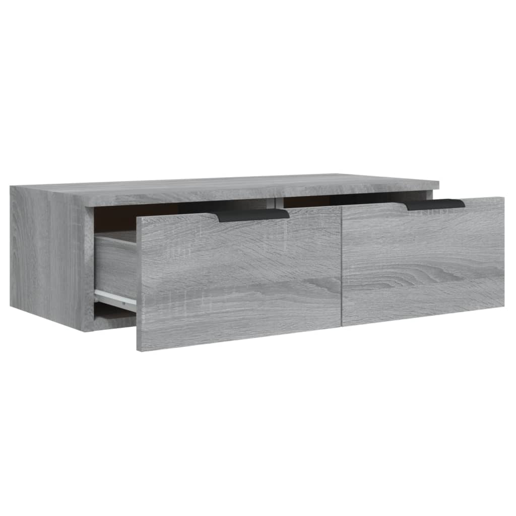 Veggskap Grå Sonoma 68X30X20 Cm Konstruert Tre