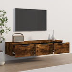 Veggskap Røkt Eik 102X30X20 Cm Konstruert Tre