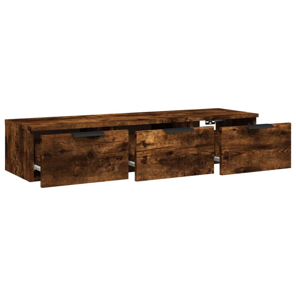 Veggskap Røkt Eik 102X30X20 Cm Konstruert Tre