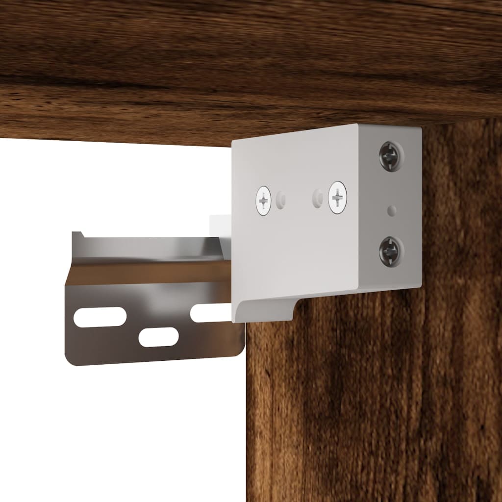 Veggskap Røkt Eik 102X30X20 Cm Konstruert Tre