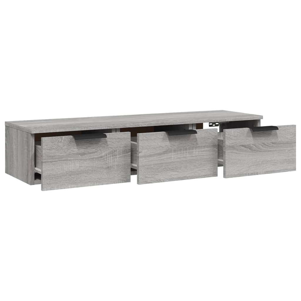 Veggskap Grå Sonoma 102X30X20 Cm Konstruert Tre
