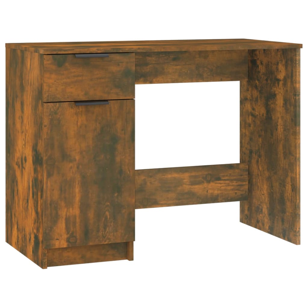 Skrivebord Røkt Eik 100X50X75 Cm Konstruert Tre