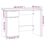 Skrivebord Røkt Eik 100X50X75 Cm Konstruert Tre