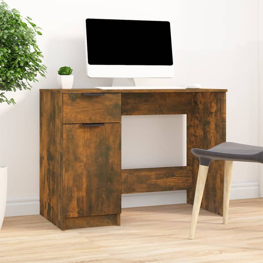 Skrivebord Røkt Eik 100X50X75 Cm Konstruert Tre