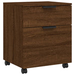 Mobilt Arkivskap Med Hjul Brun Eik 45X38X54 Cm Konstruert Tre