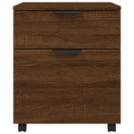 Mobilt Arkivskap Med Hjul Brun Eik 45X38X54 Cm Konstruert Tre
