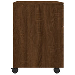 Mobilt Arkivskap Med Hjul Brun Eik 45X38X54 Cm Konstruert Tre