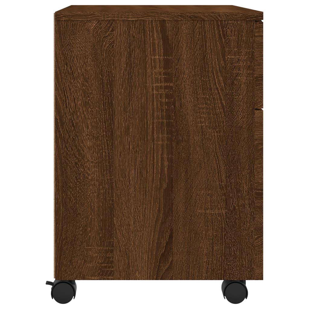 Mobilt Arkivskap Med Hjul Brun Eik 45X38X54 Cm Konstruert Tre